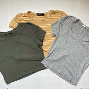 Lot of 3 Women’s Crop Tops from Wild Fable, Brit & Bri and Active Basic, Sz M